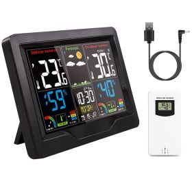 Electric Weather Station Snooze Alarm Clock Wireless Sensor Indoor Outdoor Thermometer Humidity Weather Forecast Temperature Frost Alert with Bac